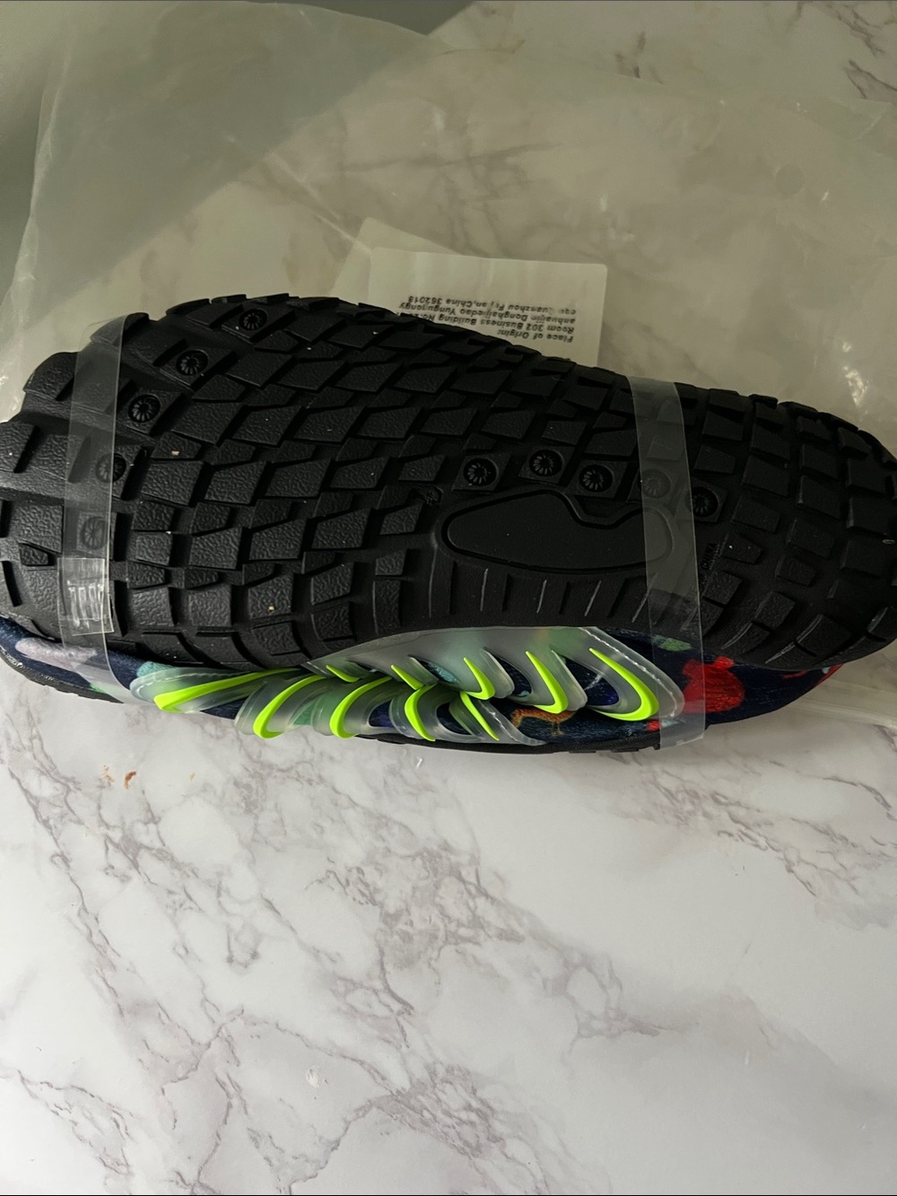 Kids Athletic Sneakers in Black with Neon Green Accents